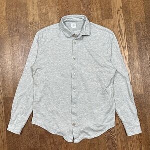 Eleventy Platinum Jersey Cotton Gray Heather L/S Button Shirt Mens Medium